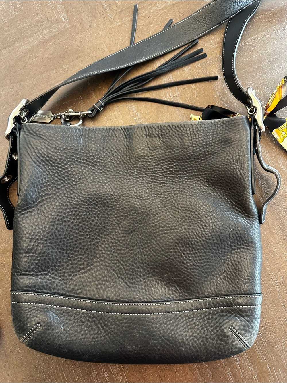 Coach Black Pebbled Leather Hobo Shoulder Bag - Picture 9 of 15
